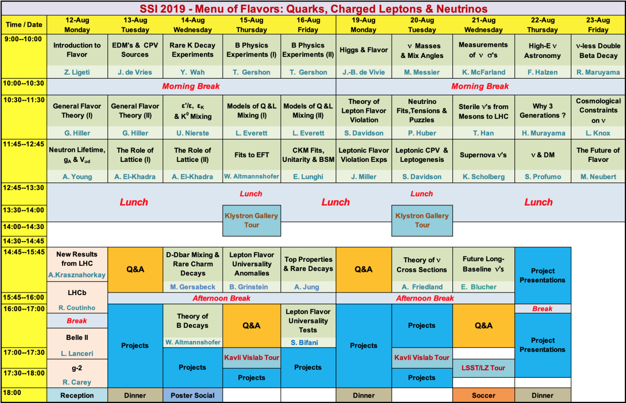 schedule of events