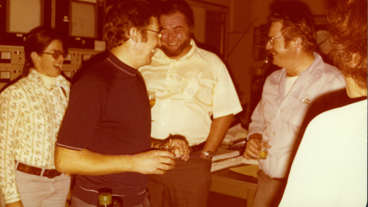 physicists celebrating in SLAC control room