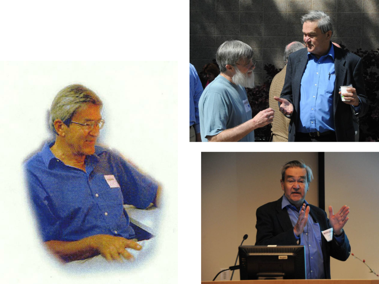 various images of Bjorken speaking at conferences