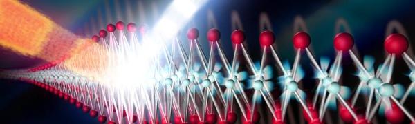 artist rendering of particles traveling down an accelerator